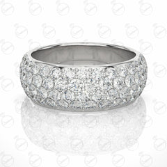 Round Brilliant Cut Half Eternity Moissanite Ring for Women