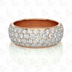 Round Brilliant Cut Half Eternity Moissanite Ring for Women