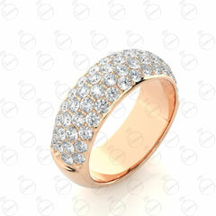 Round Brilliant Cut Half Eternity Moissanite Ring for Women