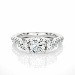 Round Brilliant Cut Art Deco Moissanite Ring for Women