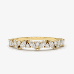 Marquise Cut Half Eternity Moissanite Ring for Women