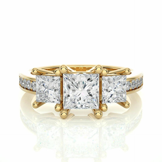 Princess Cut Art Deco Moissanite Ring for Women