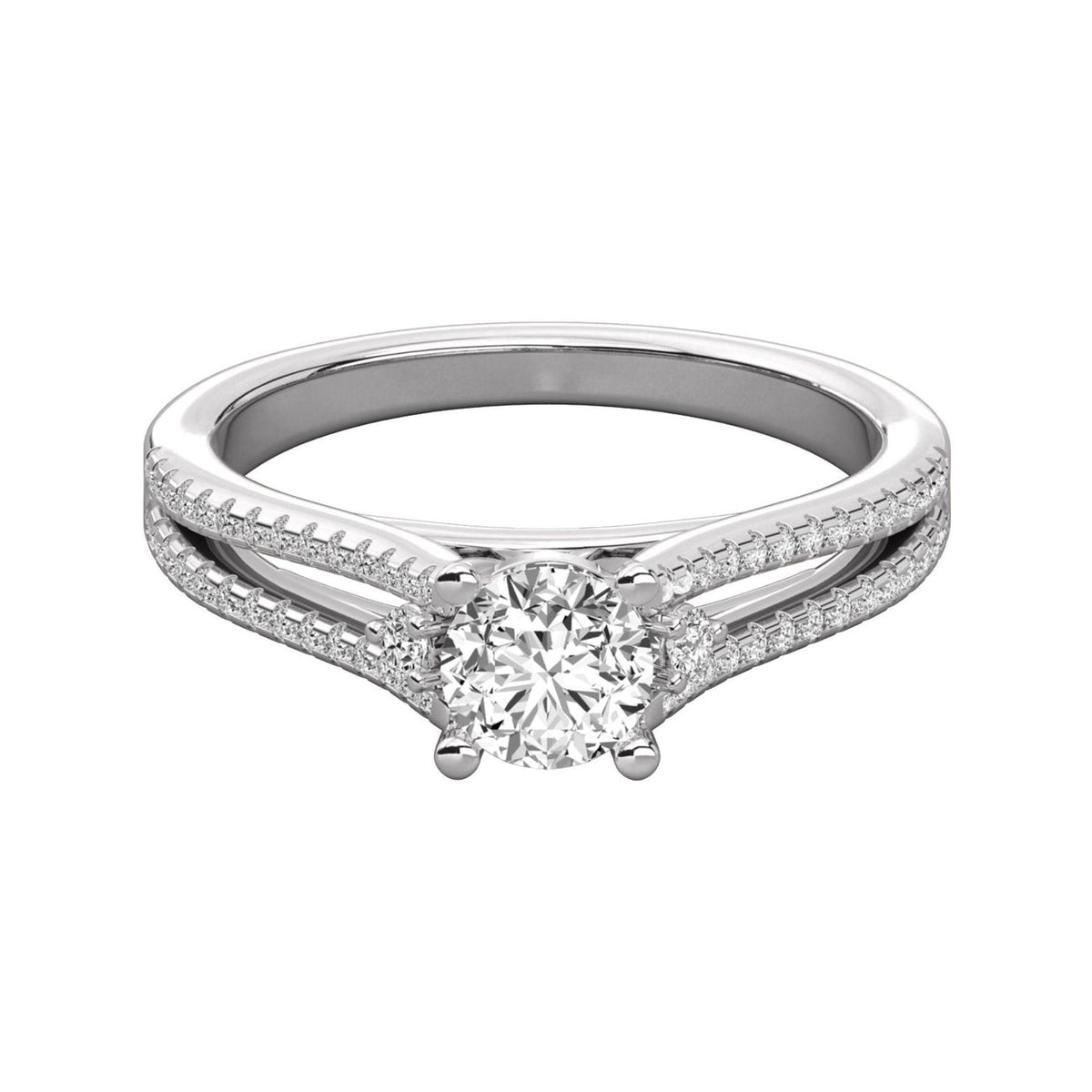 1.00 TCW Round Cut Unique Moissanite Ring for Women