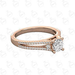 1.00 TCW Round Cut Unique Moissanite Ring for Women