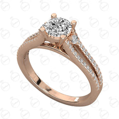 1.00 TCW Round Cut Unique Moissanite Ring for Women