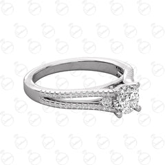 1.00 TCW Round Cut Unique Moissanite Ring for Women