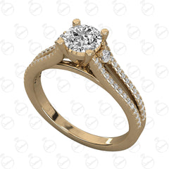 1.00 TCW Round Cut Unique Moissanite Ring for Women