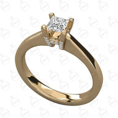 1.20 TCW Princess Cut Hidden Halo Moissanite Ring for Women