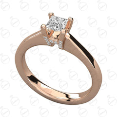 1.20 TCW Princess Cut Hidden Halo Moissanite Ring for Women