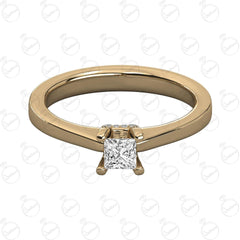 1.20 TCW Princess Cut Hidden Halo Moissanite Ring for Women