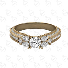 1.00 TCW Round Cut Unique Moissanite Ring for Women