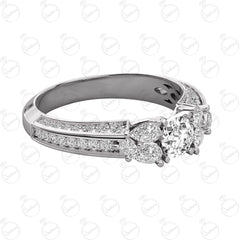 1.00 TCW Round Cut Unique Moissanite Ring for Women