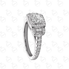 1.00 TCW Round Cut Halo Moissanite Ring for Women