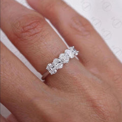 2.20 TCW Oval Cut 5 Stone Moissanite Ring for Women