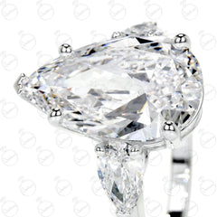 1.95 TCW Pear Cut Solitaire Moissanite Ring for Women