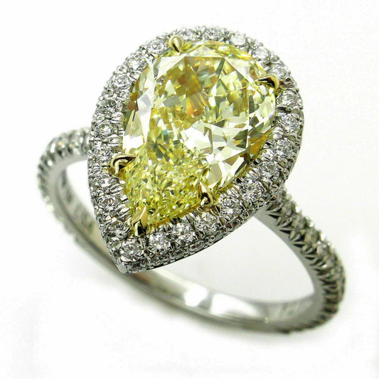 1.25 TCW Pear Cut Halo Moissanite Ring for Women