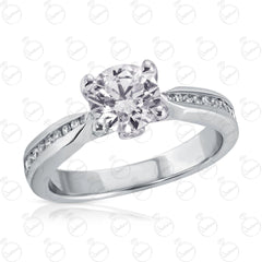 1.25 TCW Round Cut Bridal Set Moissanite Ring for Women