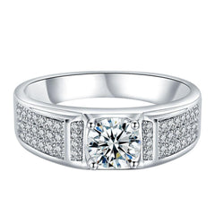 1.00 TCW Round Cut Solitaire With Accents Moissanite Ring for Women