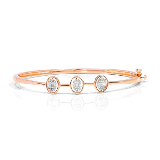 Round Cut Unique Lab Grown Diamond Bangle for Women