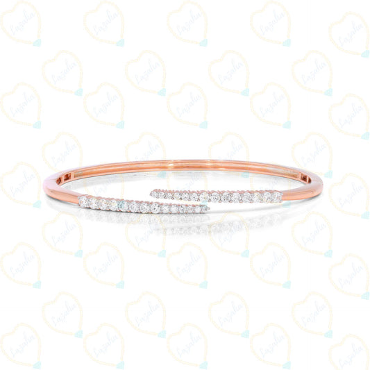 Round Cut Unique Lab Grown Diamond Bangle for Women