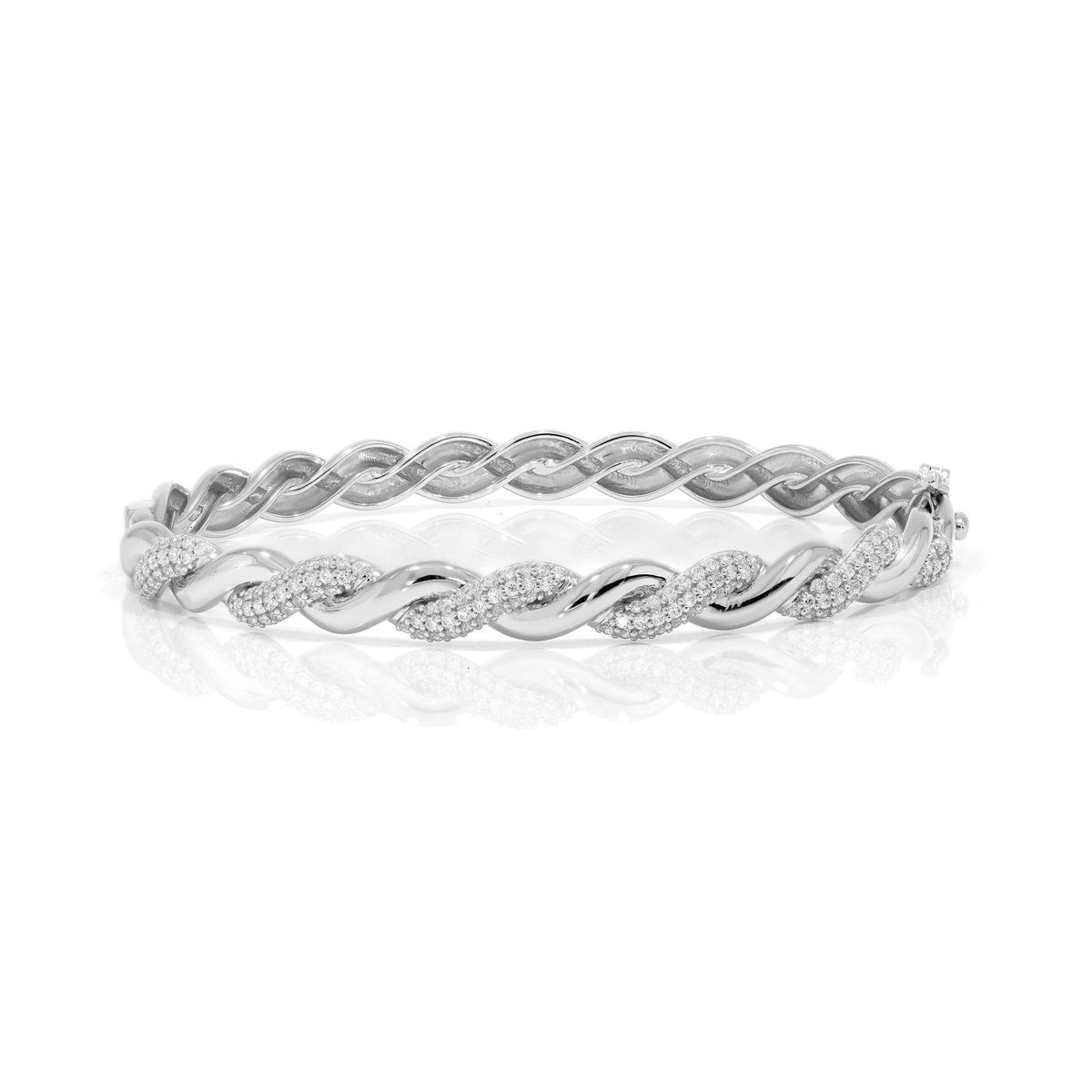 2.50 TCW Round Cut Unique Lab Grown Diamond Bangle for Women