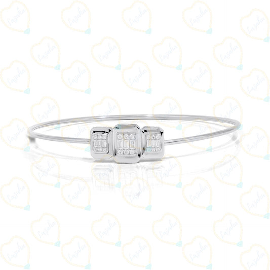 Round Cut Unique Lab Grown Diamond Bangle for Women