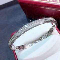 5.50 TCW Round Cut Tennis Lab Grown Diamond Bangle for Women