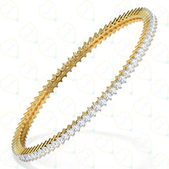 70.00 TCW Round Cut Unique Lab Grown Diamond Bangle for Women