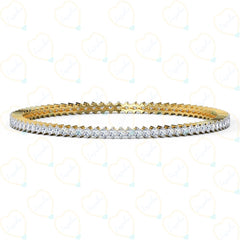 70.00 TCW Round Cut Unique Lab Grown Diamond Bangle for Women