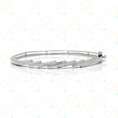 0.80 TCW Round Cut Unique Lab Grown Diamond Bangle for Women