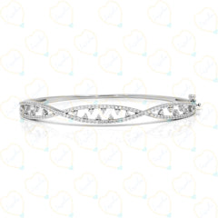 1.50 TCW Round Cut Unique Lab Grown Diamond Bangle for Women