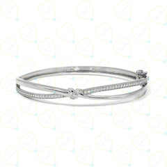 0.80 TCW Round Cut Unique Lab Grown Diamond Bangle for Women