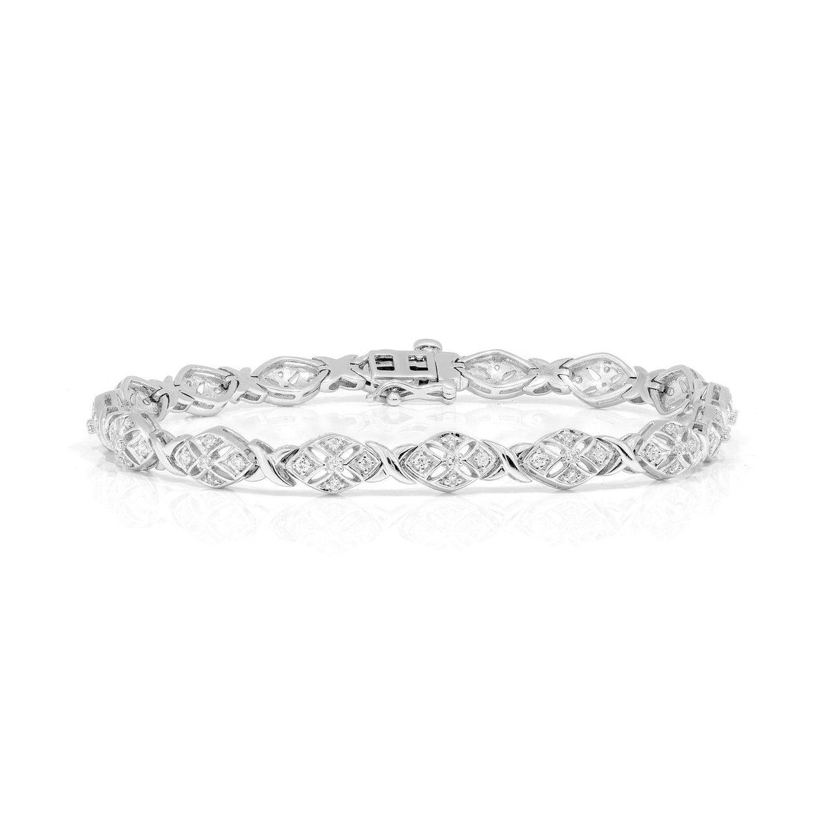 0.60 TCW-Round Brilliant Cut Tennis Lab Grown Diamond Bracelet for Women