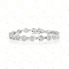 0.60 CTW Round Brilliant-Cut Tennis Lab Grown Diamond Bracelet for Women