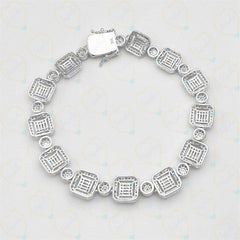 3.00 TCW Baguette Cut Tennis Lab Grown Diamond Bracelet for Women