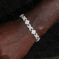 5.90 TCW Round Brilliant Cut Cuban link Lab Grown Diamond Bracelet for Women