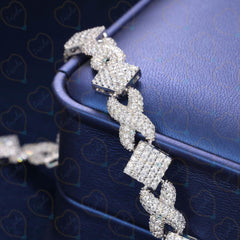 5.90 TCW Round Brilliant Cut Cuban link Lab Grown Diamond Bracelet for Women