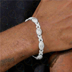 3.00 TCW Round Brilliant Cut Cuban link Lab Grown Diamond Bracelet for Women