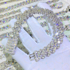 13.40 TCW Baguette Cut Tennis Lab Grown Diamond Bracelet for Women