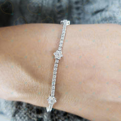 1.00 CTW Round Cut Tennis Lab Grown Diamond Bracelet for Women