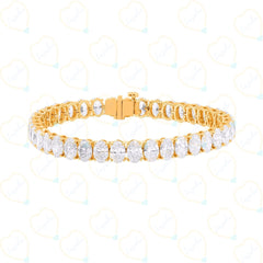 18.50 TCW Oval Cut Tennis Lab Grown Diamond Bracelet for Women