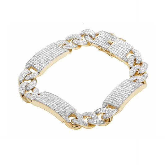 12.00 TCW Round Cut Hip Hop Lab Grown Diamond Bracelet for Women