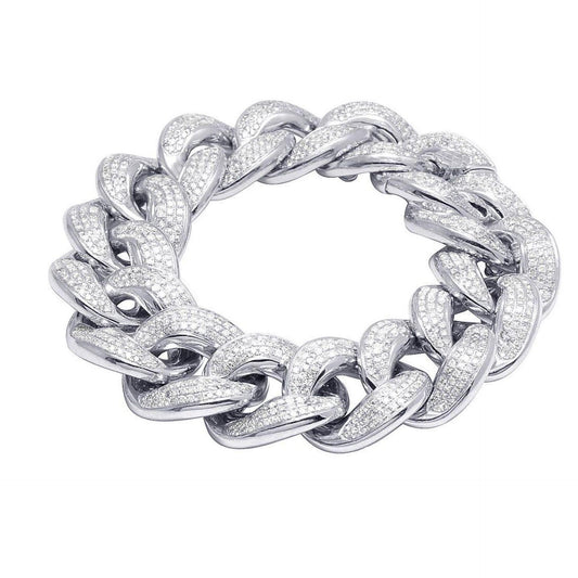 16.00 TCW Round Cut Hip Hop Lab Grown Diamond Bracelet for Women