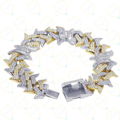 14.00 TCW Round Cut Hip Hop Lab Grown Diamond Bracelet for Women