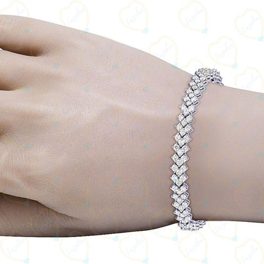 14.00 TCW Round Cut Hip Hop Lab Grown Diamond Bracelet for Women