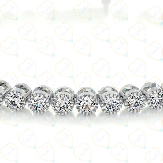 14.00 CTW Round Brilliant Cut Tennis Lab Grown Diamond Bracelet for Women