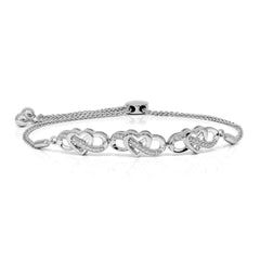 Bracciale da donna con diamanti coltivati ​​in laboratorio, taglio brillante rotondo TCW 0,50