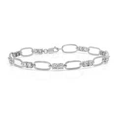 0.50 TCW Round Brilliant Cut Link-Lab Grown Diamond Bracelet for Women