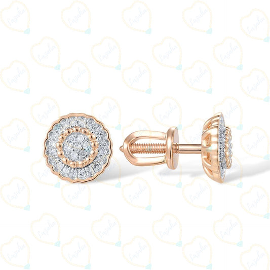 0.80 CTW Round Cut Stud Lab Grown Diamond Earrings for Women