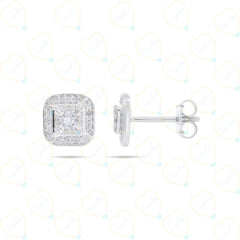 0.60 CTW Round Cut Stud Lab Grown Diamond Earrings for Women